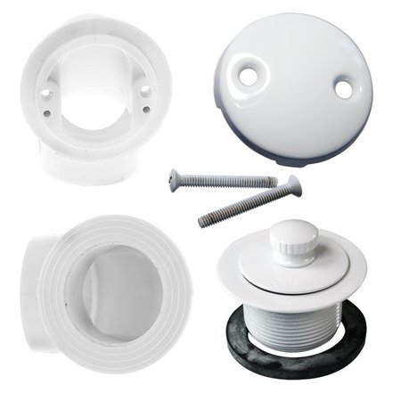 WESTBRASS Twist & Close Sch. 40 PVC Plumber's Pack W/ Two-Hole Elbow in Powdercoated White D542-50